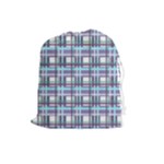 Decorative plaid pattern Drawstring Pouches (Large) 