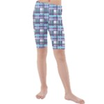 Decorative plaid pattern Kids  Mid Length Swim Shorts