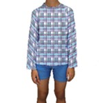 Decorative plaid pattern Kids  Long Sleeve Swimwear