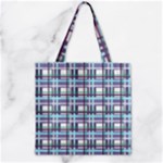 Decorative plaid pattern Zipper Grocery Tote Bag