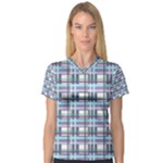 Decorative plaid pattern Women s V-Neck Sport Mesh Tee