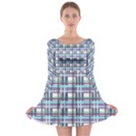 Decorative plaid pattern Long Sleeve Skater Dress