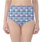 Decorative plaid pattern High-Waist Bikini Bottoms