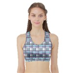 Decorative plaid pattern Sports Bra with Border