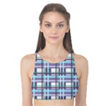 Decorative plaid pattern Tank Bikini Top