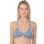 Decorative plaid pattern Reversible Tri Bikini Top