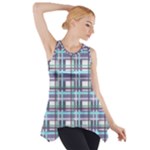 Decorative plaid pattern Side Drop Tank Tunic