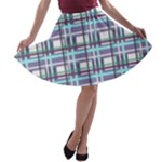 Decorative plaid pattern A-line Skater Skirt