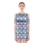 Decorative plaid pattern Cutout Shoulder Dress