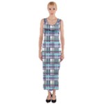 Decorative plaid pattern Fitted Maxi Dress