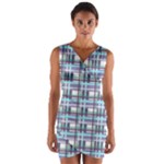 Decorative plaid pattern Wrap Front Bodycon Dress