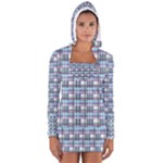 Decorative plaid pattern Women s Long Sleeve Hooded T-shirt