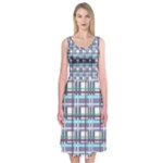 Decorative plaid pattern Midi Sleeveless Dress