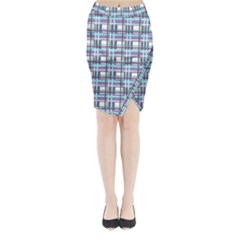 Decorative plaid pattern Midi Wrap Pencil Skirt from ArtsNow.com