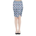 Decorative plaid pattern Midi Wrap Pencil Skirt