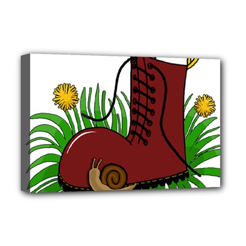 Boot in the grass Deluxe Canvas 18  x 12   from ArtsNow.com