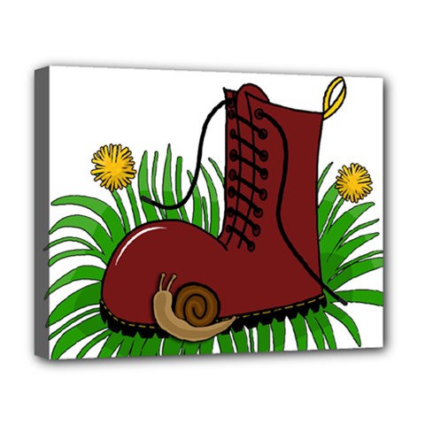 Boot in the grass Deluxe Canvas 20  x 16   from ArtsNow.com