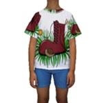 Boot in the grass Kids  Short Sleeve Swimwear