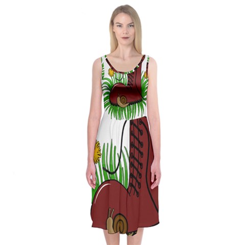 Boot in the grass Midi Sleeveless Dress from ArtsNow.com