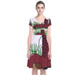 Boot in the grass Short Sleeve Front Wrap Dress