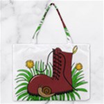 Boot in the grass Medium Zipper Tote Bag