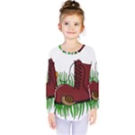 Boot in the grass Kids  Long Sleeve Tee