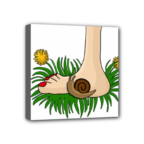 Barefoot in the grass Mini Canvas 4  x 4  from ArtsNow.com