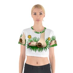 Barefoot in the grass Cotton Crop Top from ArtsNow.com