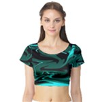 Hauntedlagoon Short Sleeve Crop Top (Tight Fit)