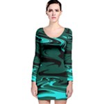 Hauntedlagoon Long Sleeve Velvet Bodycon Dress