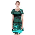 Hauntedlagoon Short Sleeve V-neck Flare Dress