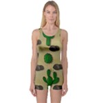 Cactuses One Piece Boyleg Swimsuit