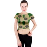 Cactuses Crew Neck Crop Top