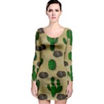 Cactuses Long Sleeve Bodycon Dress