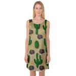 Cactuses Sleeveless Satin Nightdress