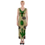 Cactuses Fitted Maxi Dress