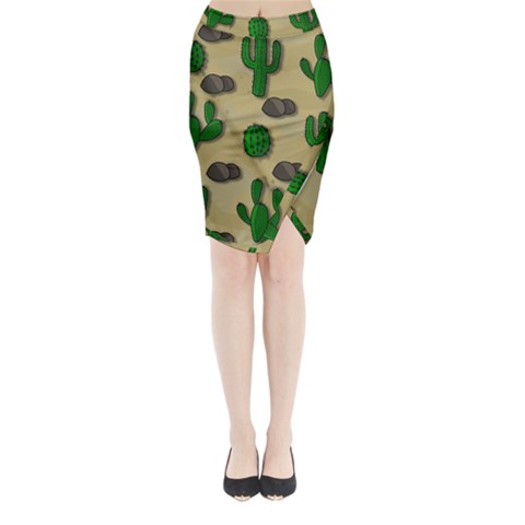 Cactuses Midi Wrap Pencil Skirt from ArtsNow.com