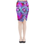 Crystal Northern Lights Palace, Abstract Ice  Midi Wrap Pencil Skirt