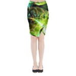 Dawn Of Time, Abstract Lime & Gold Emerge Midi Wrap Pencil Skirt