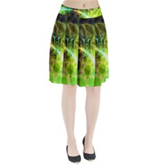 Dawn Of Time, Abstract Lime & Gold Emerge Pleated Skirt from ArtsNow.com