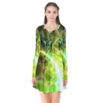 Dawn Of Time, Abstract Lime & Gold Emerge Flare Dress