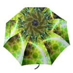 Dawn Of Time, Abstract Lime & Gold Emerge Folding Umbrellas Dawn Of Time, Abstract Lime & Gold Emerge Folding Umbrellas
