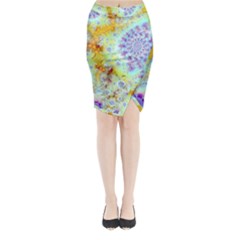 Golden Violet Sea Shells, Abstract Ocean Midi Wrap Pencil Skirt from ArtsNow.com