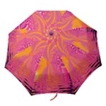 Magenta Boardwalk Carnival, Abstract Ocean Shimmer Folding Umbrellas