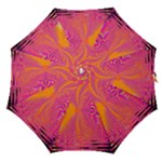 Magenta Boardwalk Carnival, Abstract Ocean Shimmer Straight Umbrellas