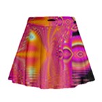 Magenta Boardwalk Carnival, Abstract Ocean Shimmer Mini Flare Skirt Magenta Boardwalk Carnival, Abstract Ocean Shimmer Mini Flare Skirt
