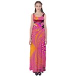 Magenta Boardwalk Carnival, Abstract Ocean Shimmer Empire Waist Maxi Dress