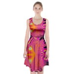 Magenta Boardwalk Carnival, Abstract Ocean Shimmer Racerback Midi Dress Magenta Boardwalk Carnival, Abstract Ocean Shimmer Racerback Midi Dress