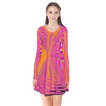 Magenta Boardwalk Carnival, Abstract Ocean Shimmer Flare Dress