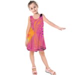 Magenta Boardwalk Carnival, Abstract Ocean Shimmer Kids  Sleeveless Dress